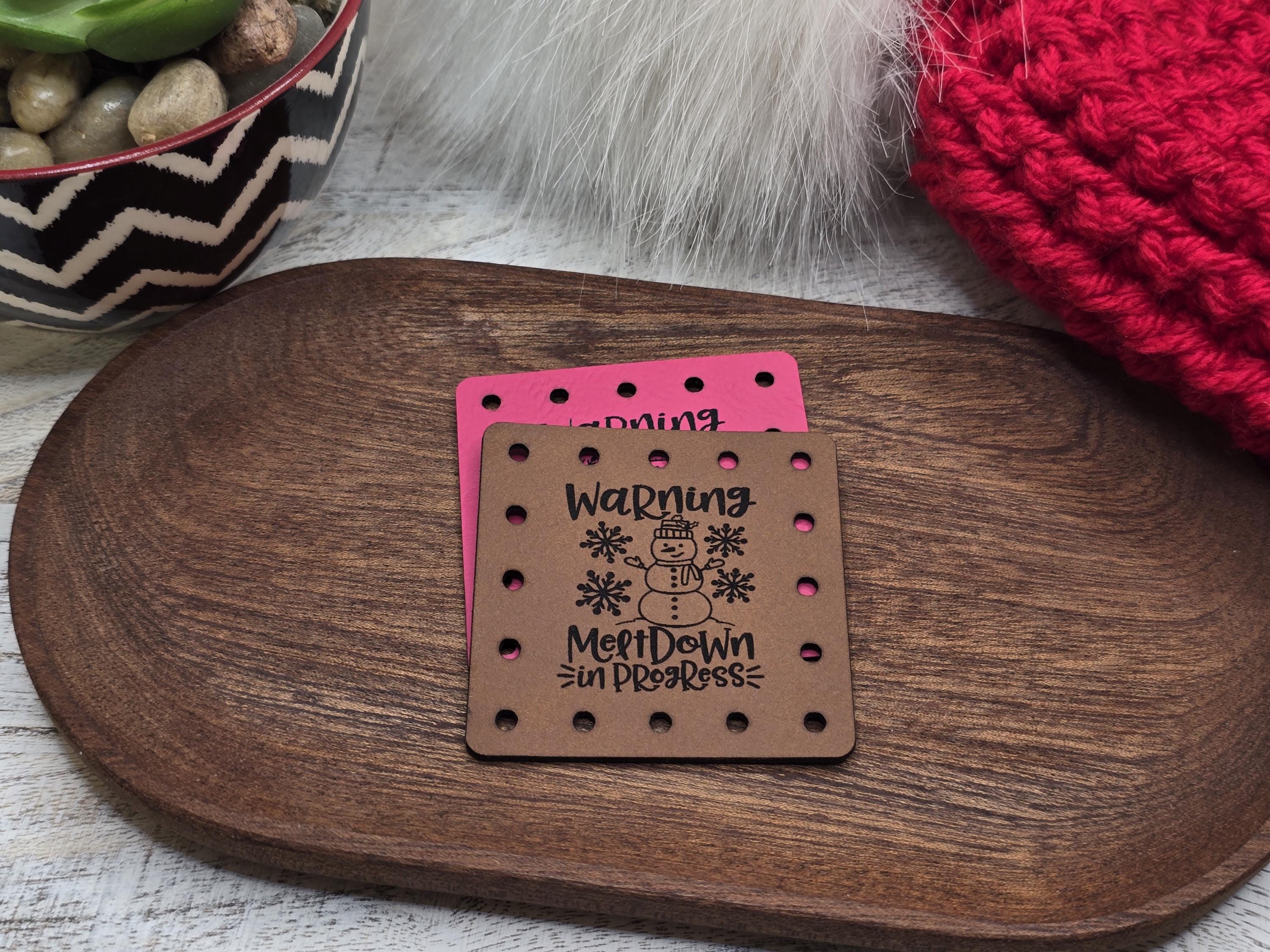 Warning Meltdown in Progress faux leather patches — photo 1