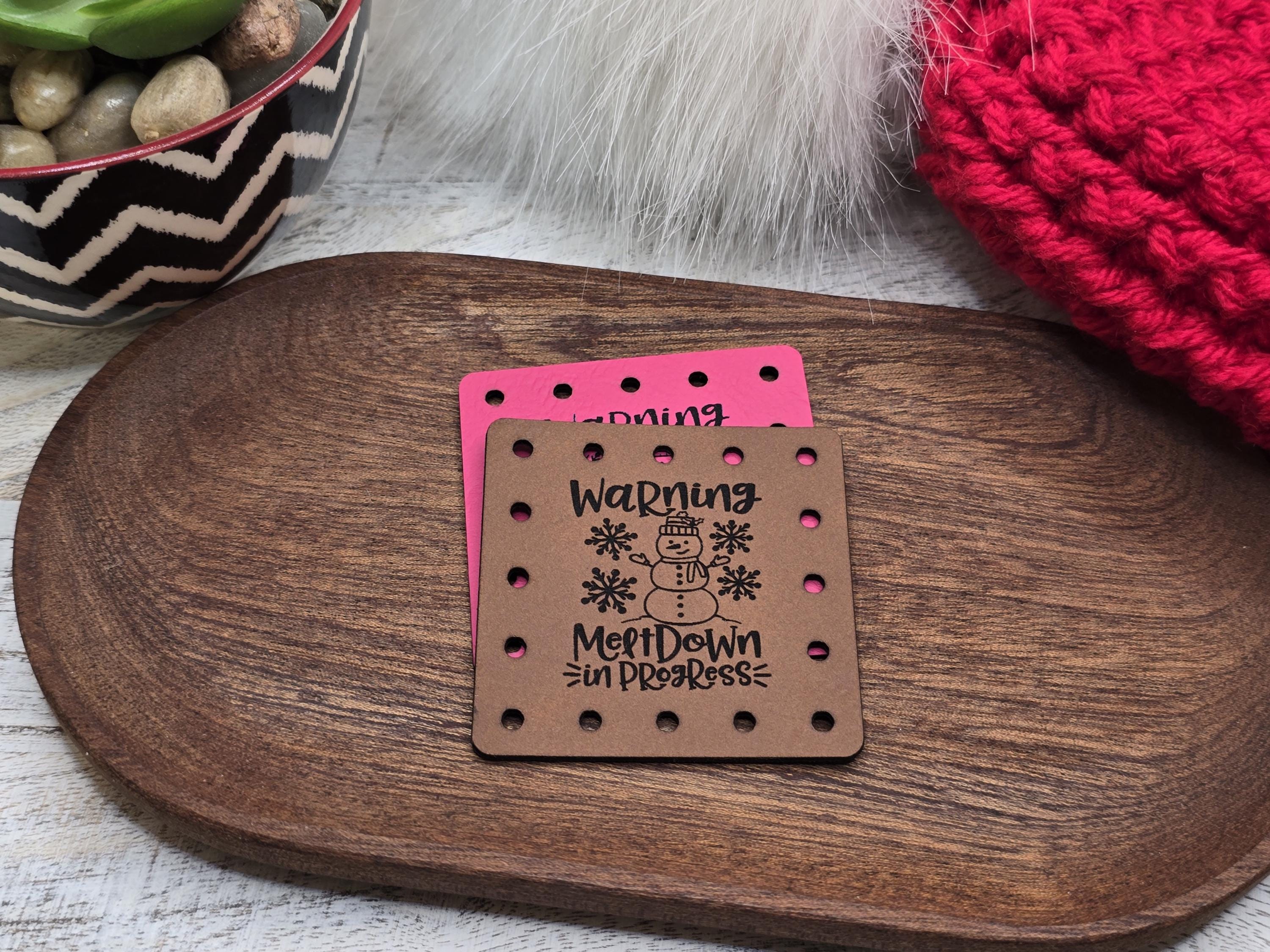 Warning Meltdown in Progress faux leather patches — photo 6