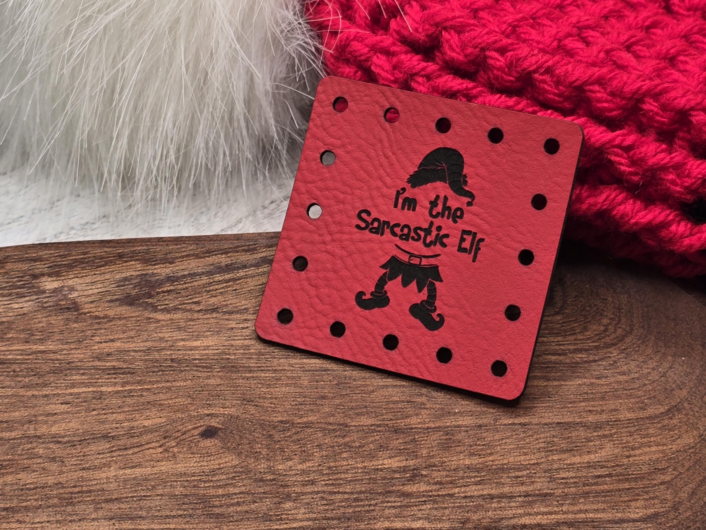 I'm the Sarcastic Elf faux leather patches — photo 2