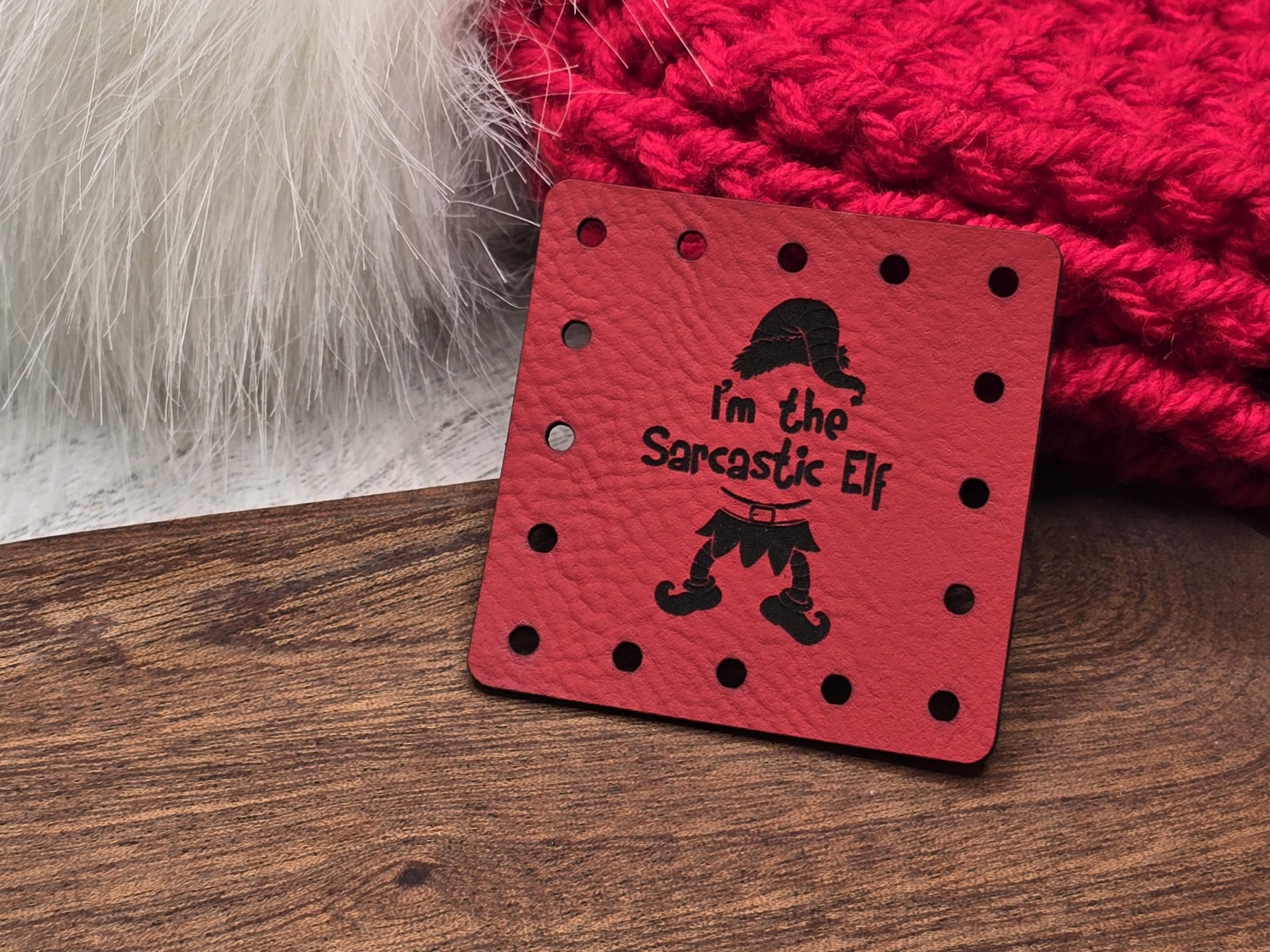 I'm the Sarcastic Elf faux leather patches — photo 4