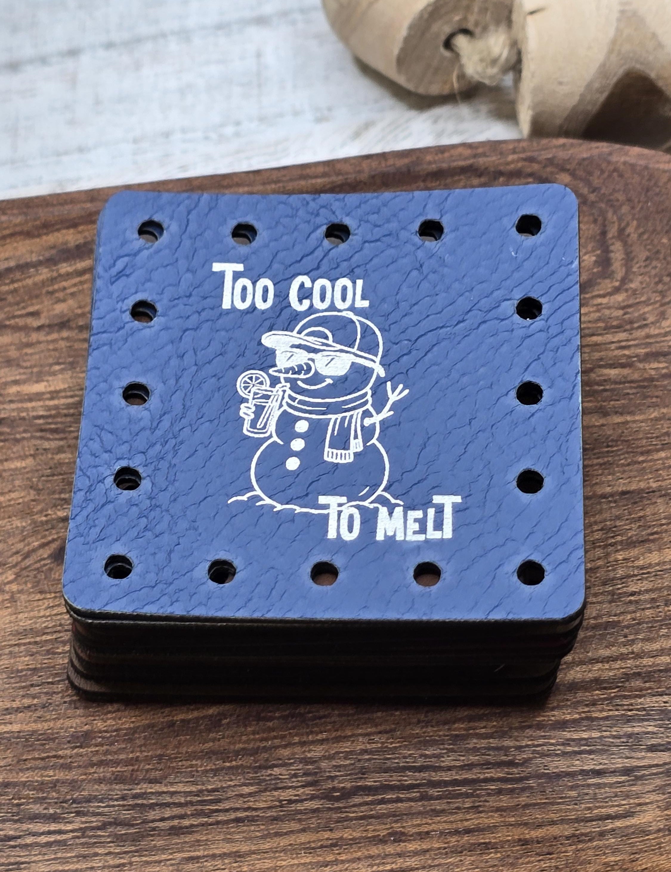 Too Cool to Melt Snowman faux leather patches — photo 2