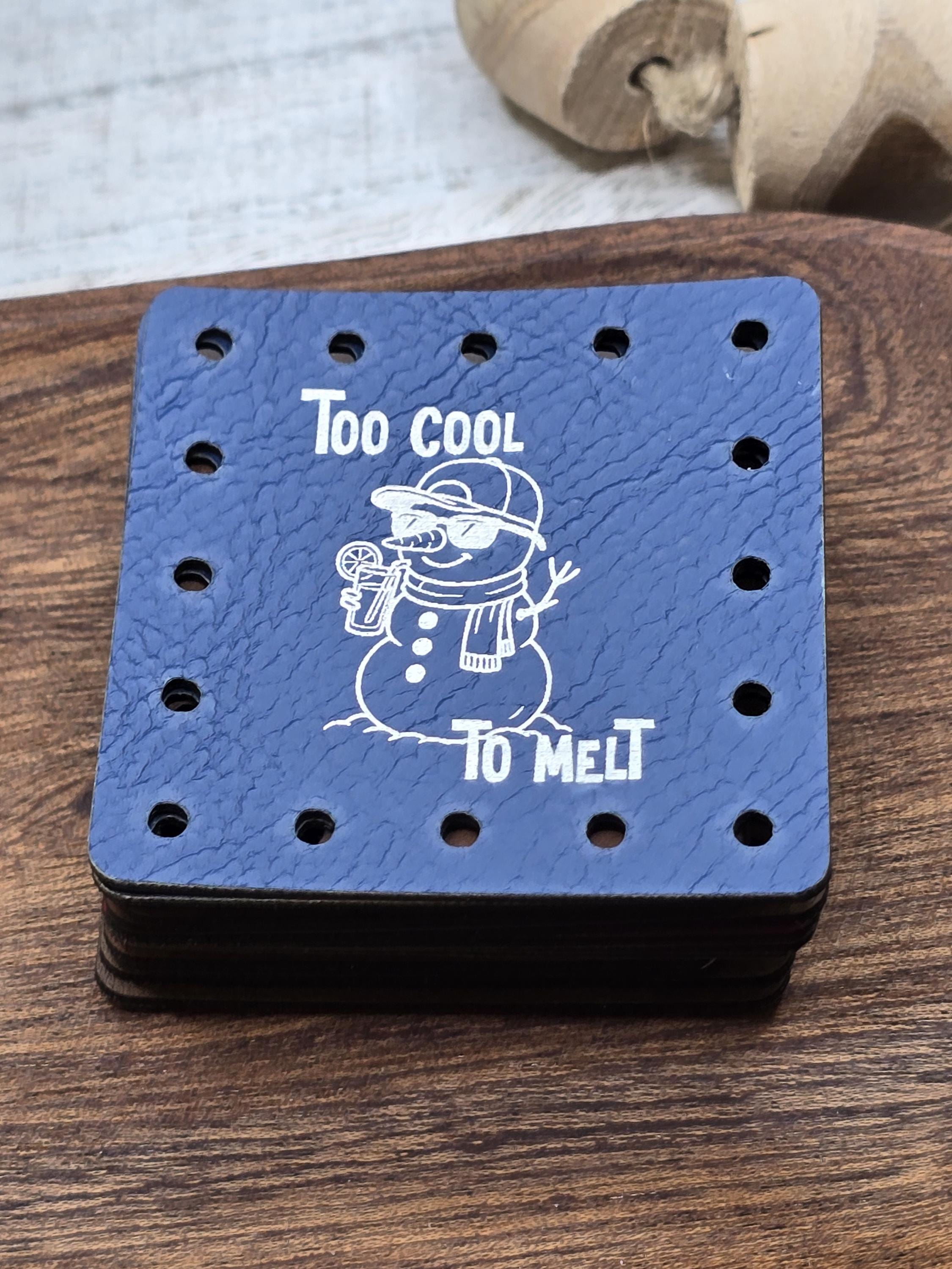 Too Cool to Melt Snowman faux leather patches — photo 2