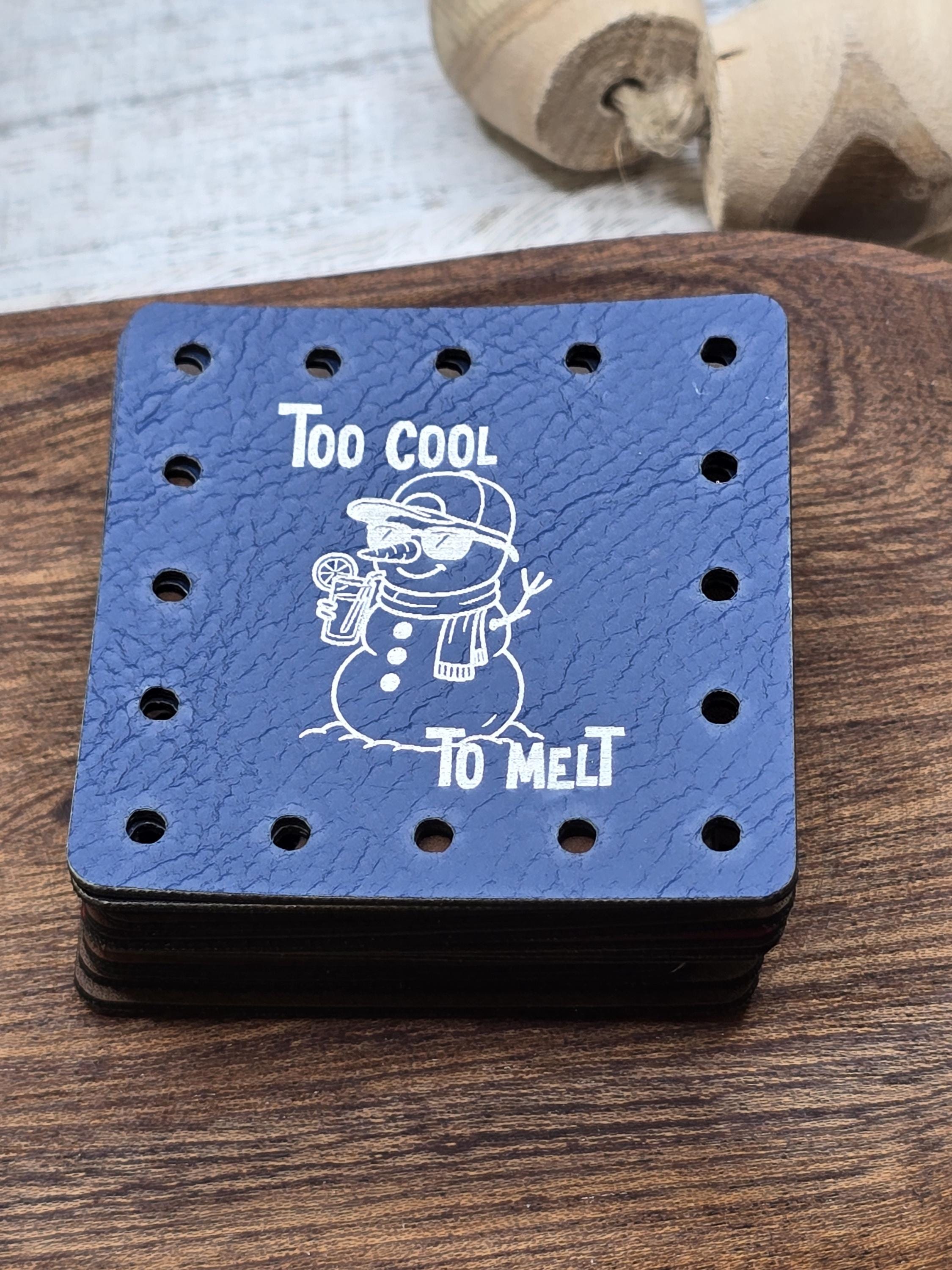 Too Cool to Melt Snowman faux leather patches — photo 4