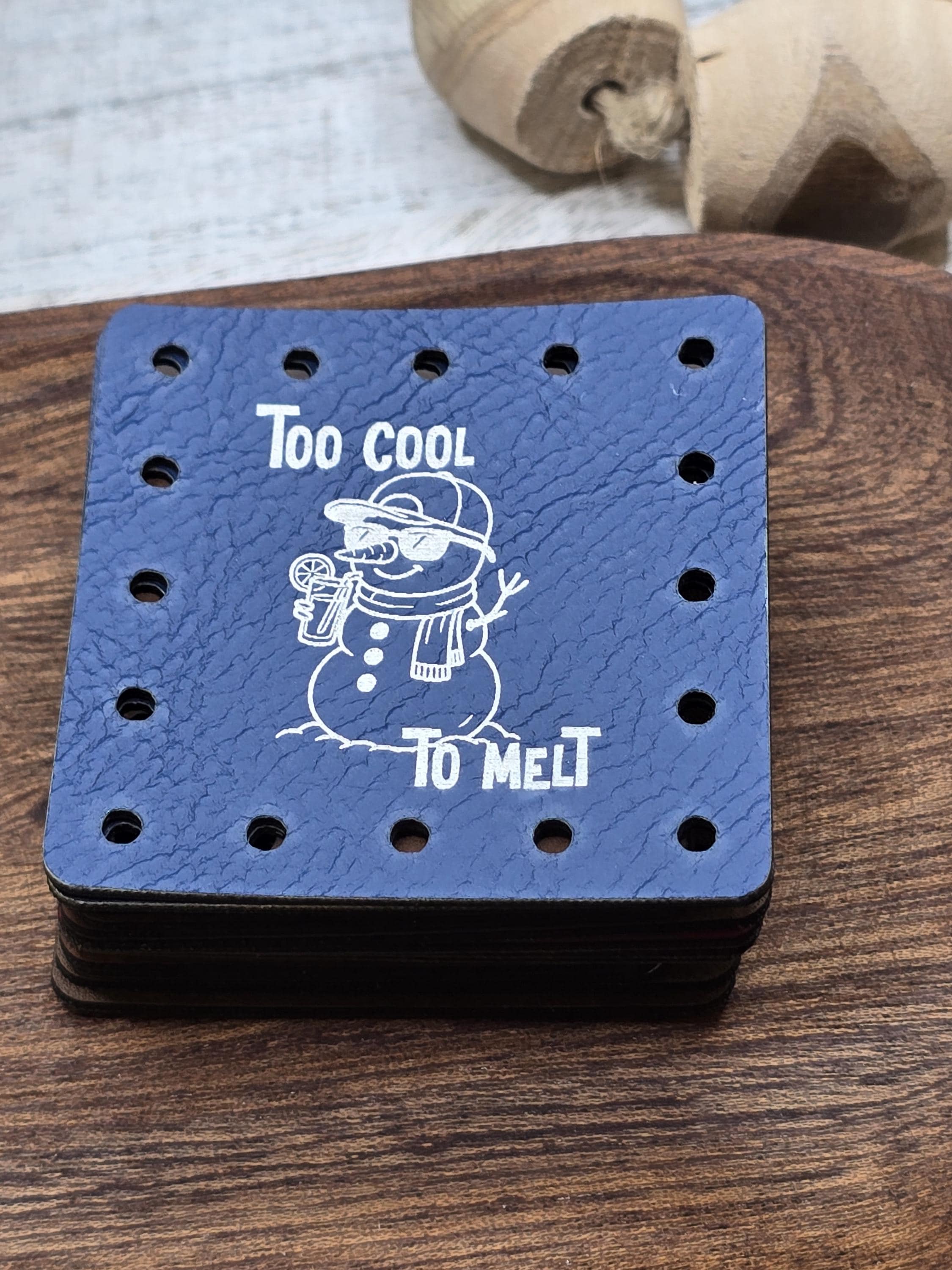 Too Cool to Melt Snowman faux leather patches — photo 5