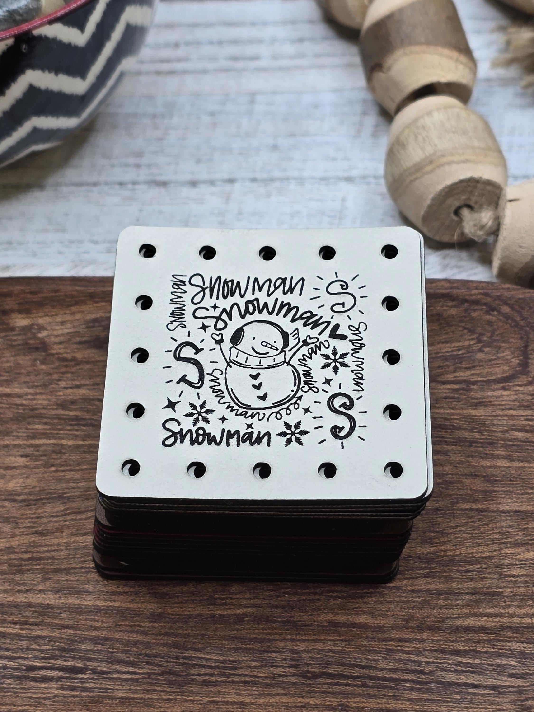 Snowman Word Art faux leather patches — photo 4