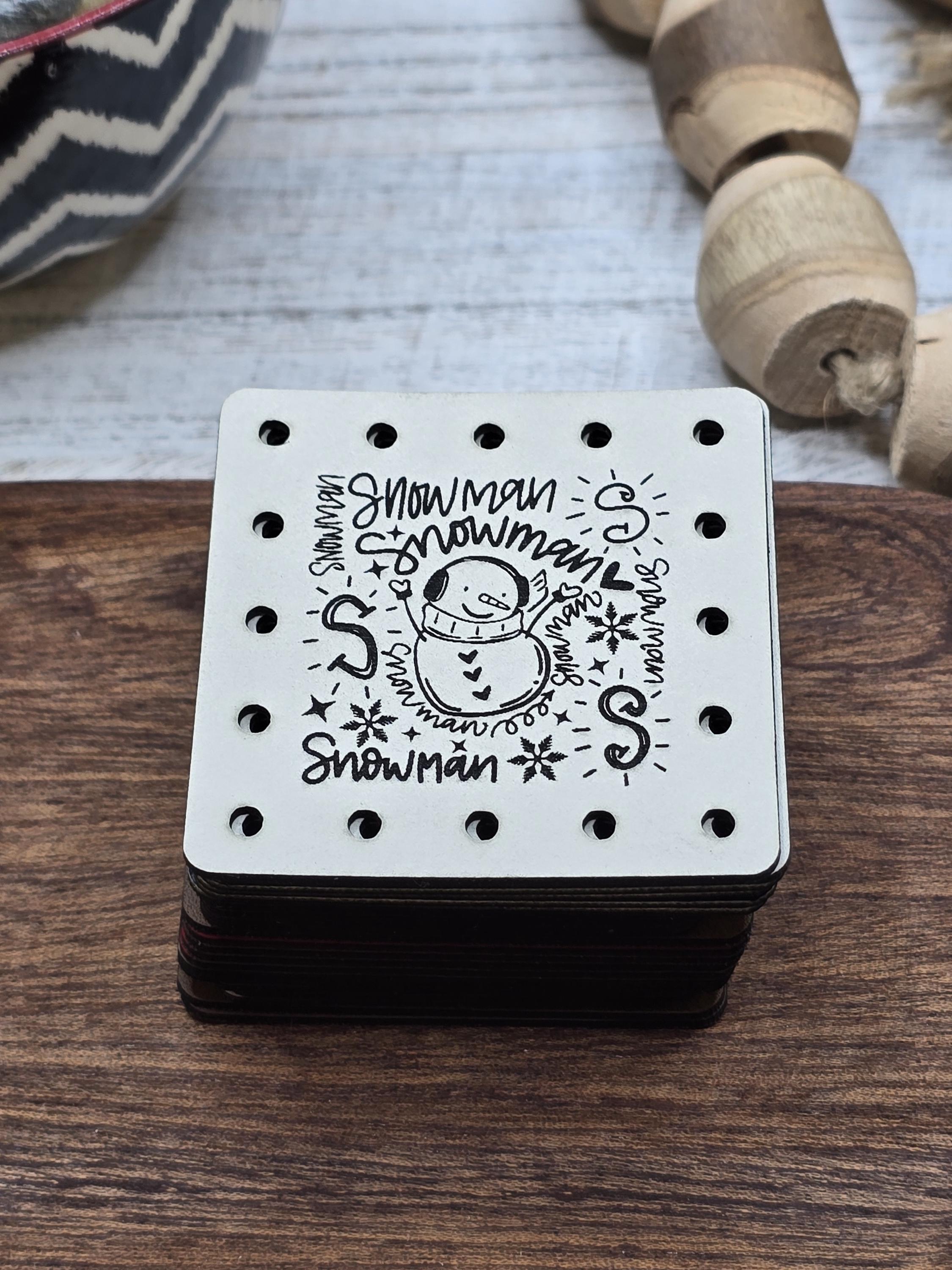 Snowman Word Art faux leather patches — photo 5