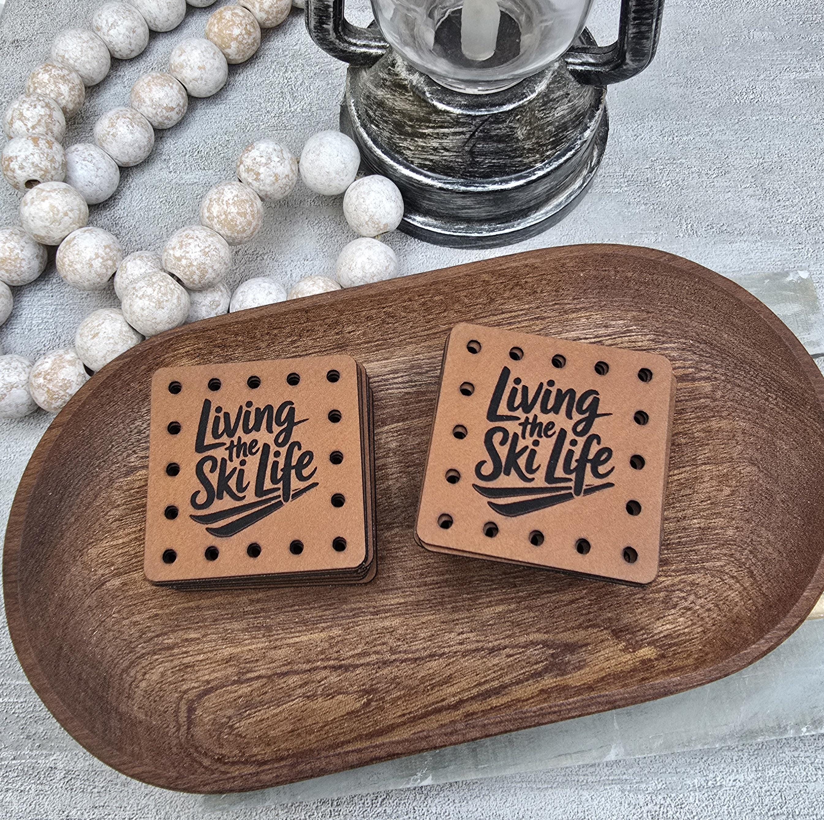 Living the Ski Life faux leather patches — photo 4