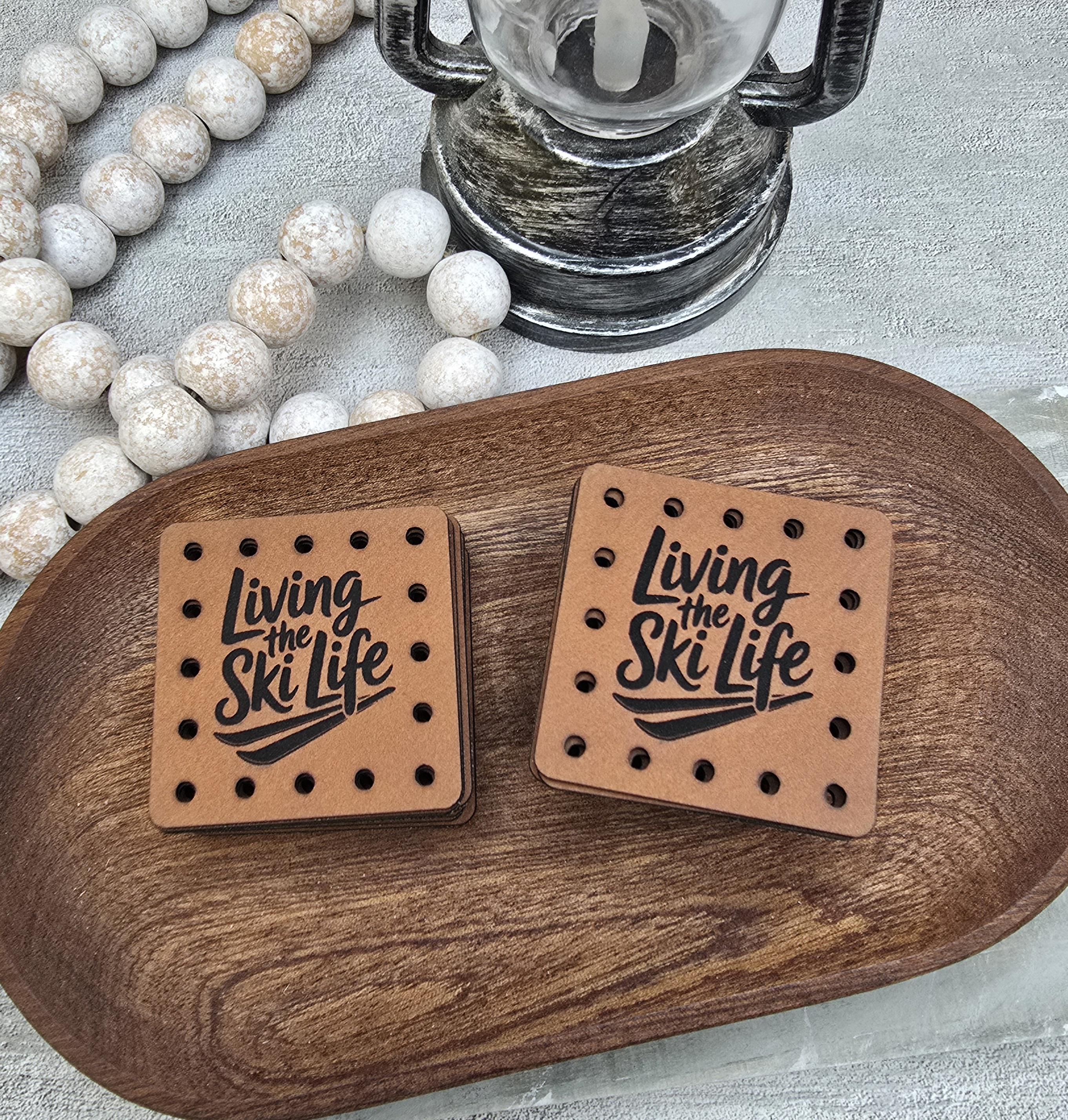 Living the Ski Life faux leather patches — photo 8