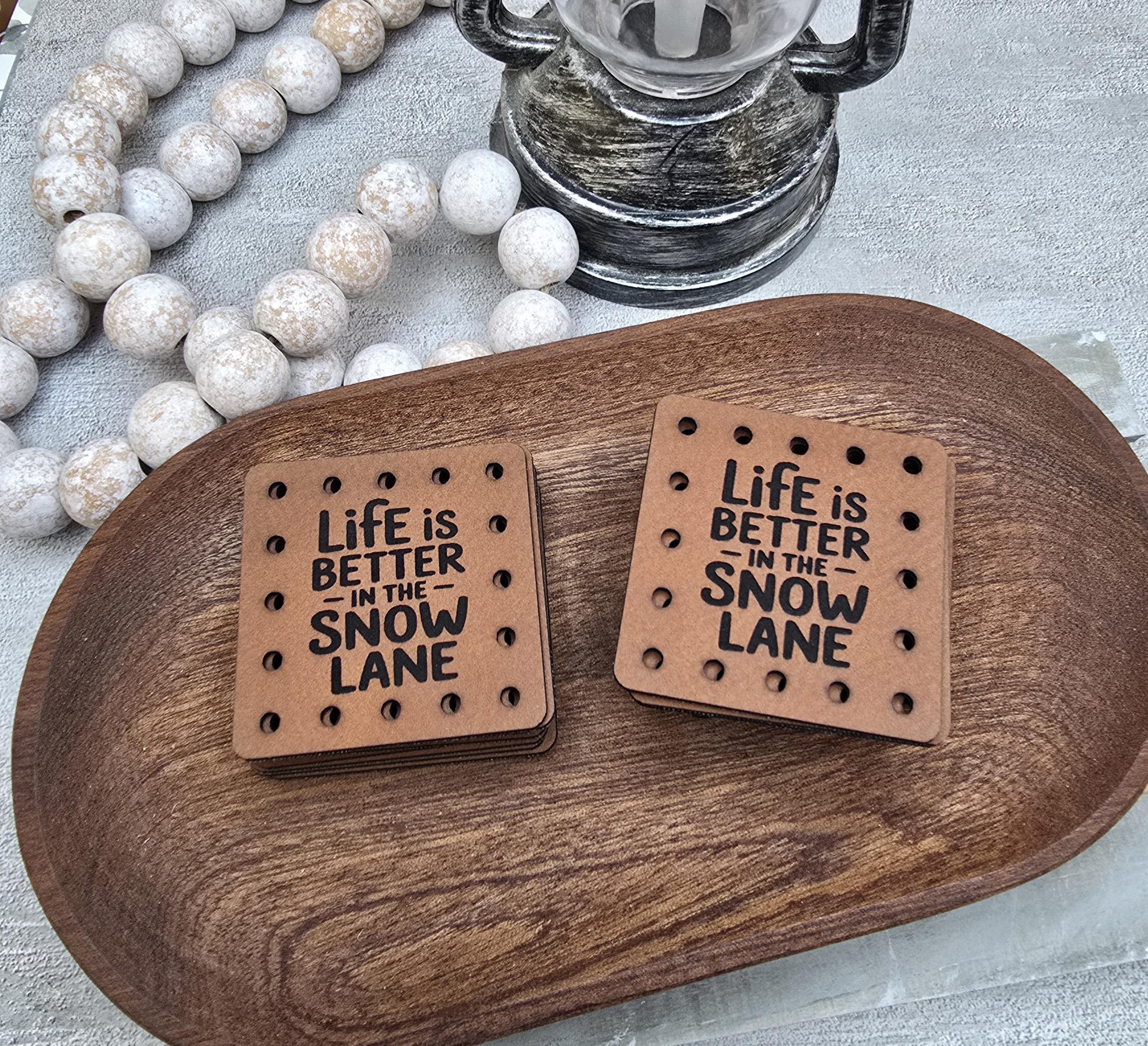 Life Is Better in the Snow Lane faux leather patches — photo 1