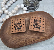 Life Is Better in the Snow Lane faux leather patches — photo 2