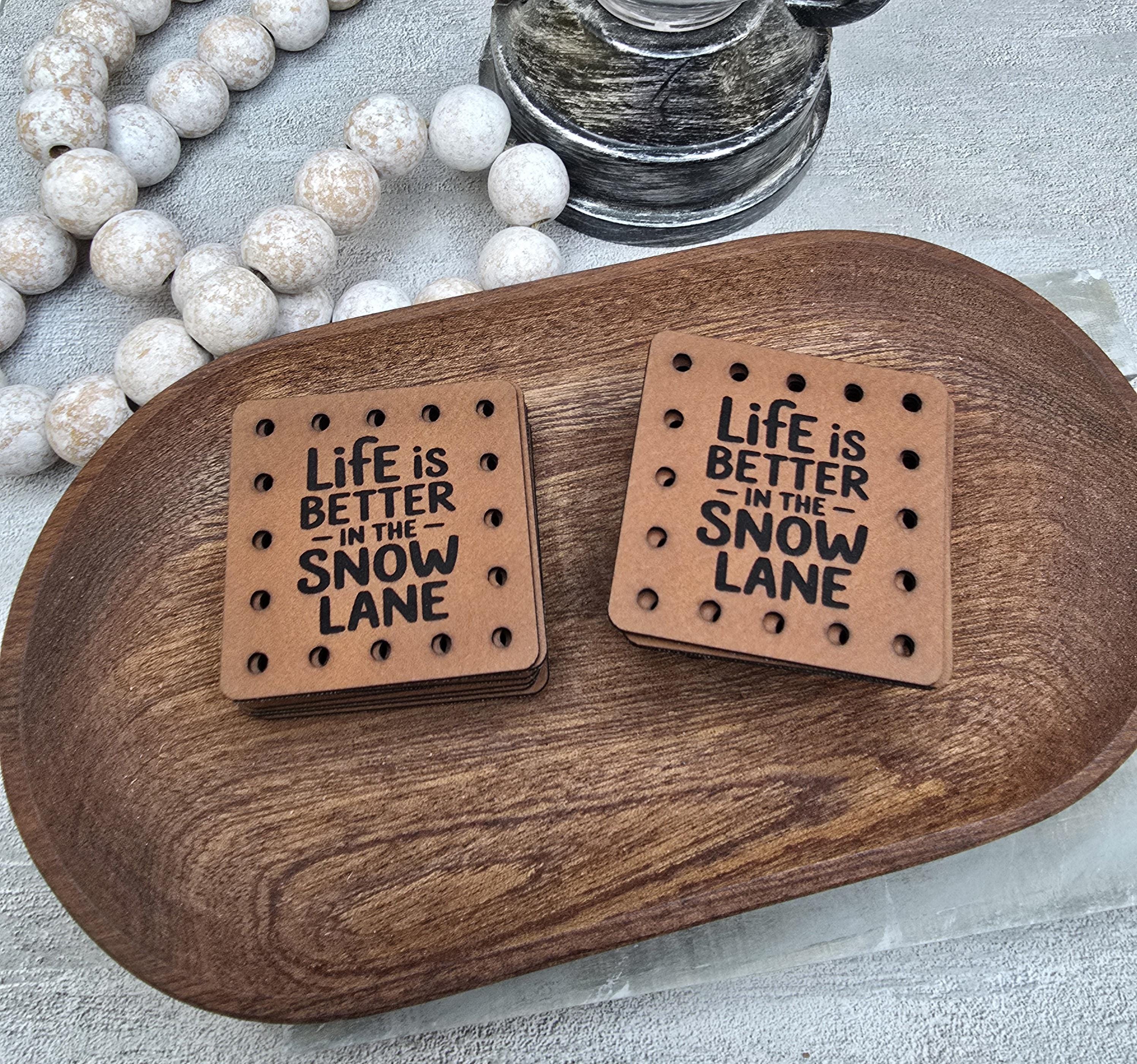 Life Is Better in the Snow Lane faux leather patches — photo 3
