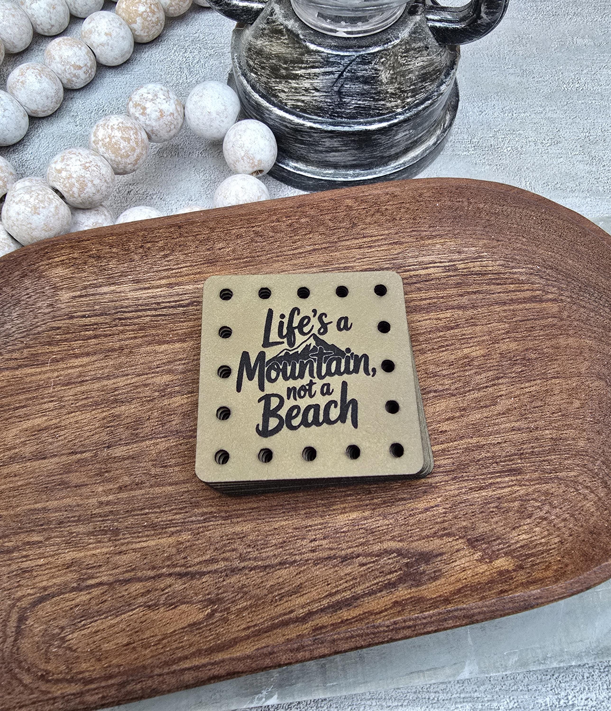 Life’s a Mountain Not a Beach faux leather patches — photo 2