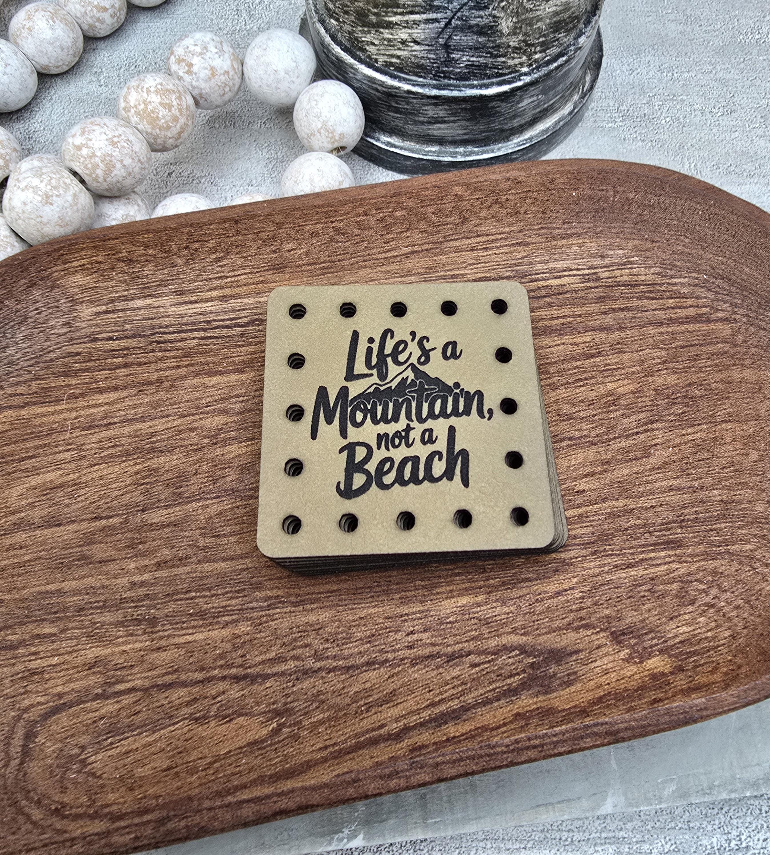 Life’s a Mountain Not a Beach faux leather patches — photo 3