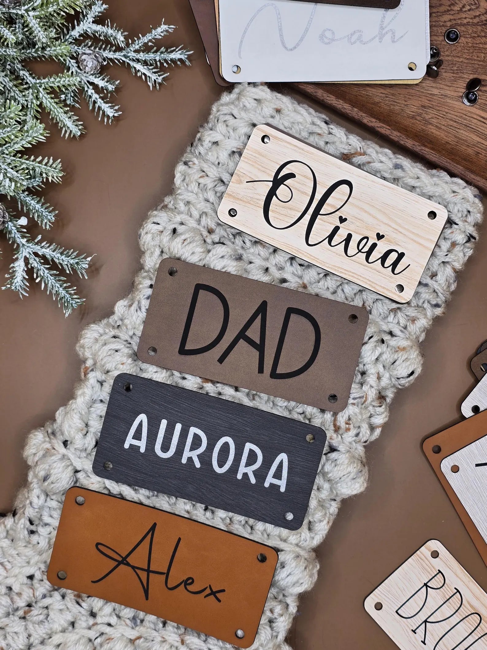 Personalized Faux Leather Name Patch – 4 × 2 in, Hardware Included