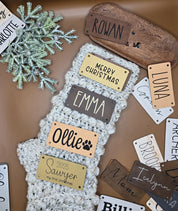 Personalized Faux Leather Name Patch – 4 × 2 in, Hardware Included