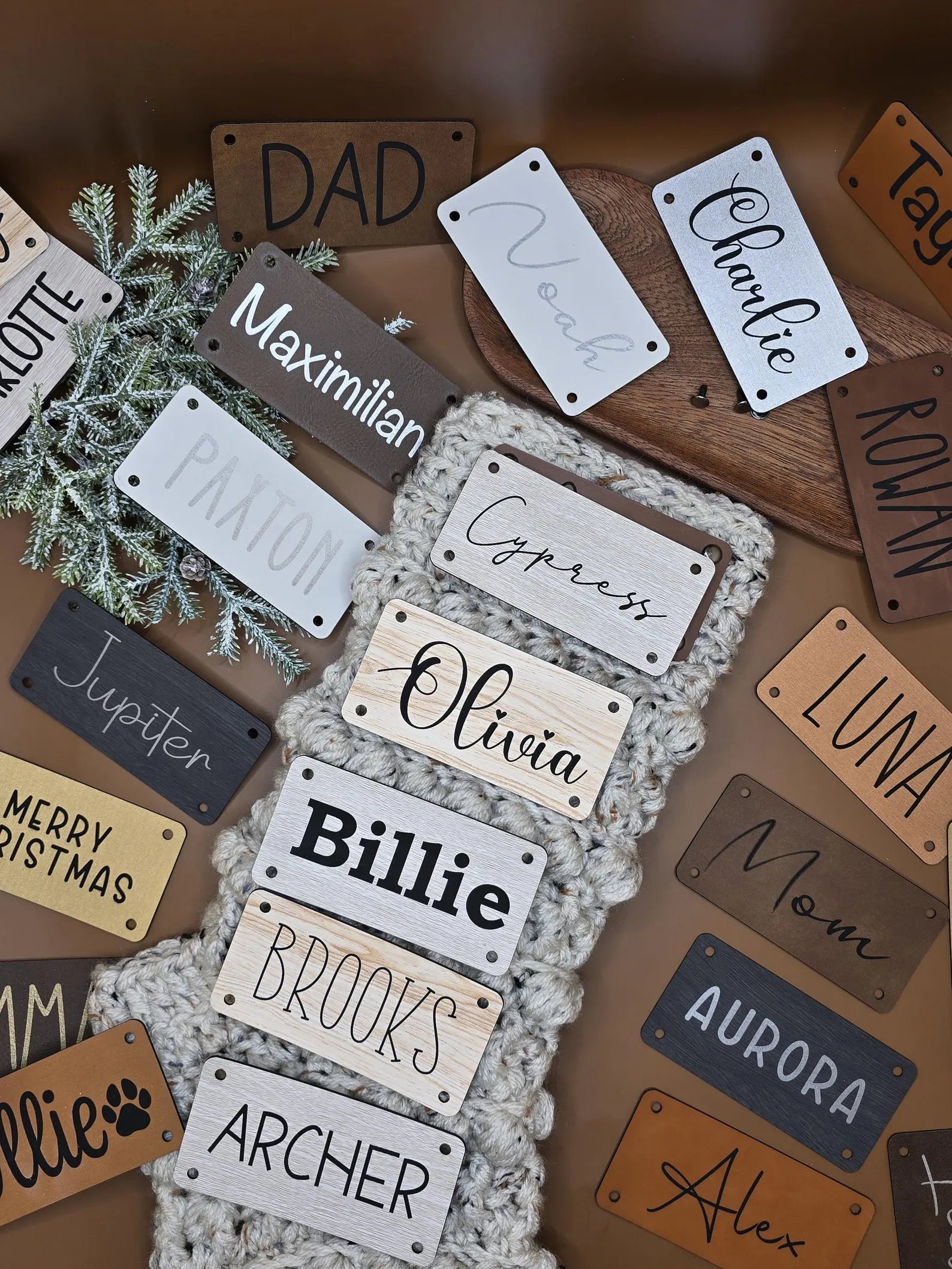 Personalized Faux Leather Name Patch – 4 × 2 in, Hardware Included