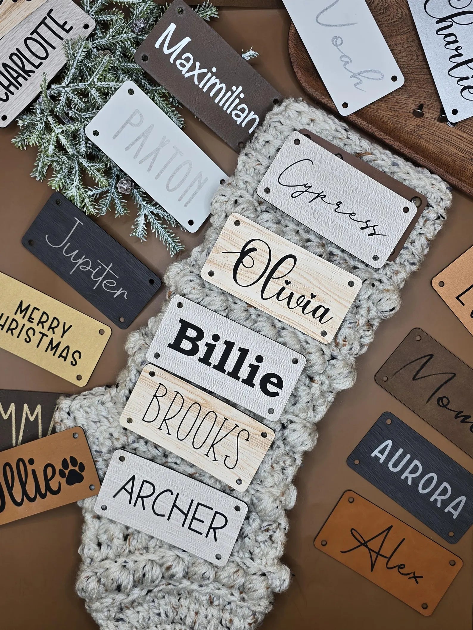 Personalized Faux Leather Name Patch – 4 × 2 in, Hardware Included