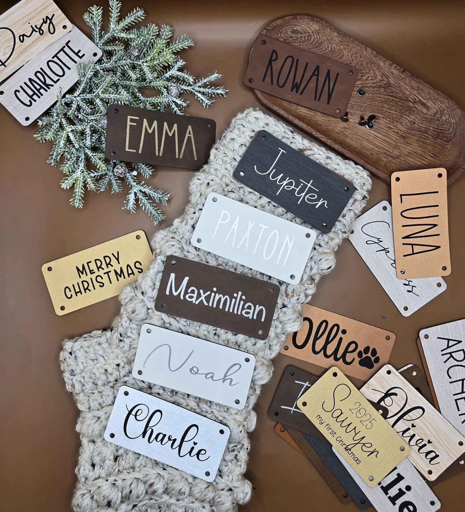 Personalized Faux Leather Name Patch – 4 × 2 in, Hardware Included