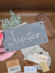 Personalized Faux Leather Name Patch – 4 × 2 in, Hardware Included