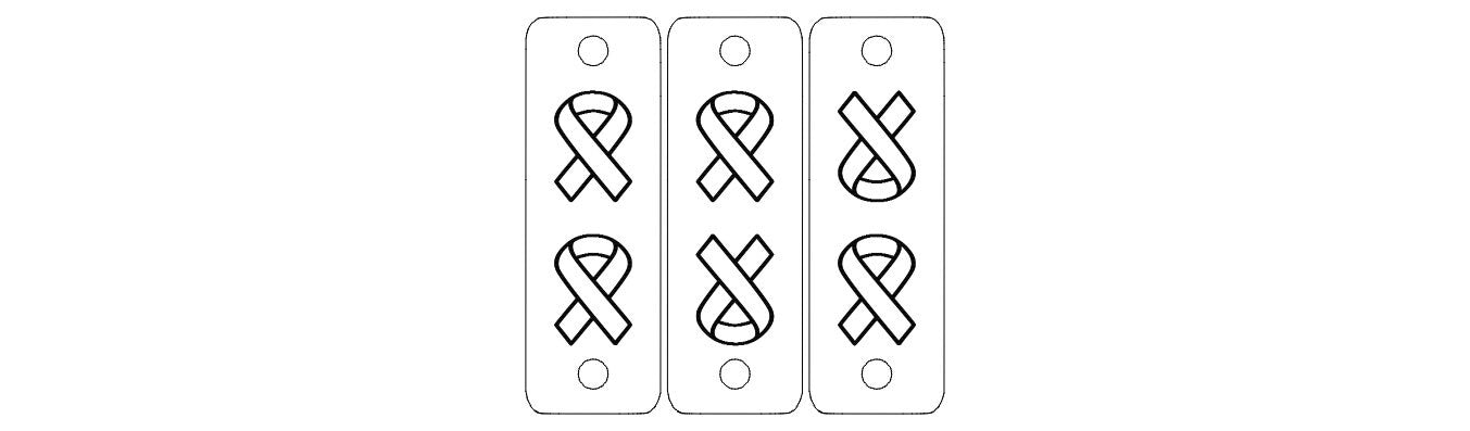 10 Breast Cancer Ribbon  Faux Leather Tag!  .85" x 2.5"  Knit Hat Tag! Crochet Beanie Label! Cup Cozy Tags! Sewing labels! Pink! October Awareness! Ultrasuede Tags!