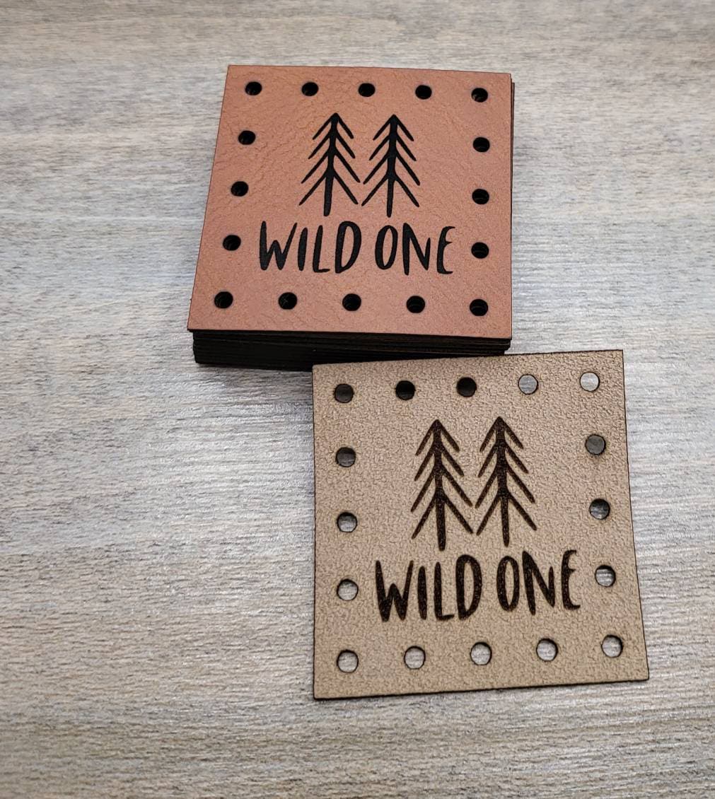 WILD ONE with Trees! Faux Leather Patches! Ultrasuede Patches! Crochet Beanie Patch! Knit Hat Patch!  Blanket Patches!  Baby Hat Patches!  Boho Baby! Basket Patches!