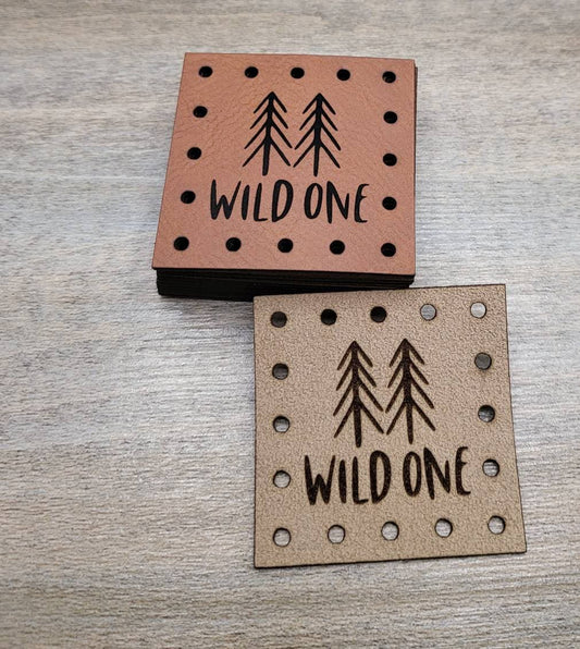 WILD ONE with Trees! Faux Leather Patches! Ultrasuede Patches! Crochet Beanie Patch! Knit Hat Patch!  Blanket Patches!  Baby Hat Patches!  Boho Baby! Basket Patches!