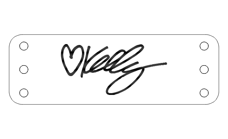 Kelly heart and signature tag proof
