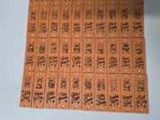 Close-up of the lower rows of kids animal and winter saying tags