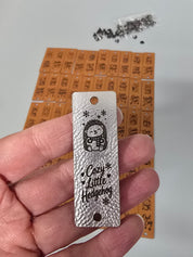 Metallic silver Cozy Little Hedgehog fold-over tag