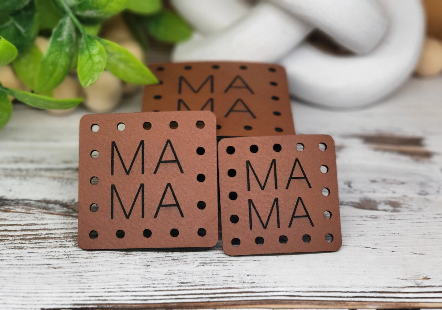 Mama Crochet Beanie Patch! Knit Hat Patch! Faux Leather! Ultrasuede! 3 Sizes! Boho Patch! Patch for Handmade Items! Family Patches!