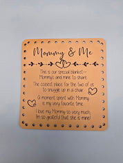 Actual Mommy & Me blanket poem patch close-up