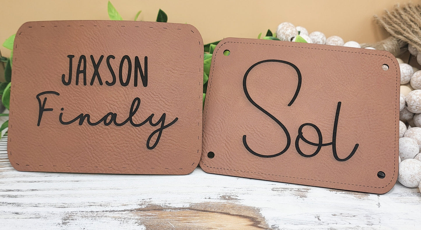 NAME PATCH!  Crochet NAME PATCH!  Crochet Beanie Patch!  Baby Hat! Blanket Patch! Stocking Patches! Backpack Patch! Wedding Date Patch!  Logos Welcome! 4 Sizes!