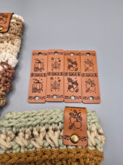 Fall Harvest Faux Leather Fold-Over Tags – Set of 20 – 0.85 × 2.75 in