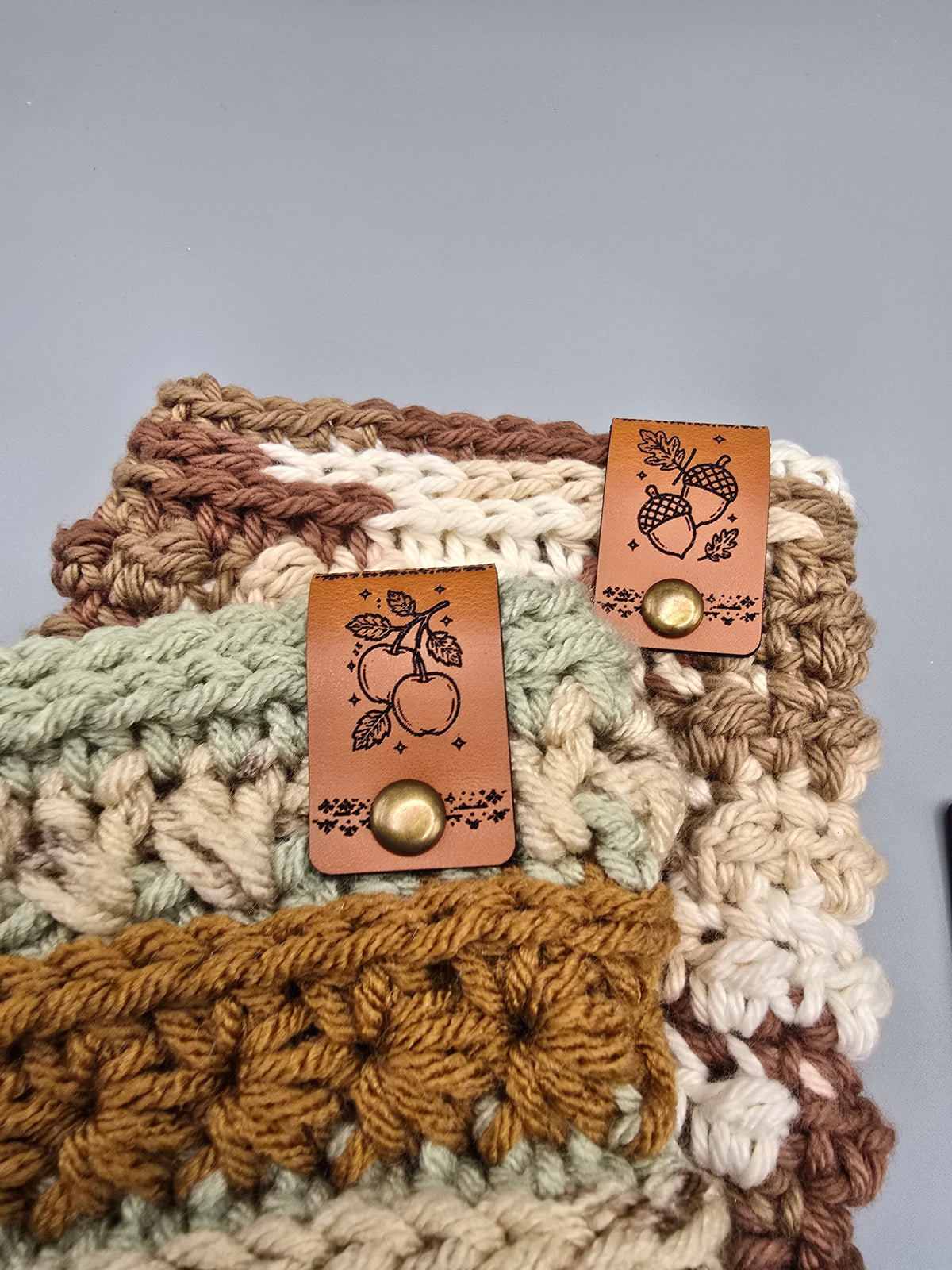 Fall Harvest Faux Leather Fold-Over Tags – Set of 20 – 0.85 × 2.75 in