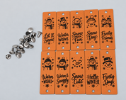 Winter Snowman Sayings Faux Leather Fold-Over Tags – Set of 20 - 0.85 × 2.50 in