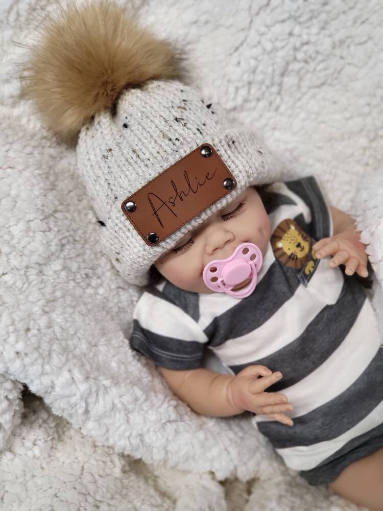 NAME PATCH!  Crochet NAME PATCH!  Crochet Beanie Patch!  Baby Hat! Blanket Patch! Stocking Patches! Backpack Patch! Wedding Date Patch!  Logos Welcome! 4 Sizes!