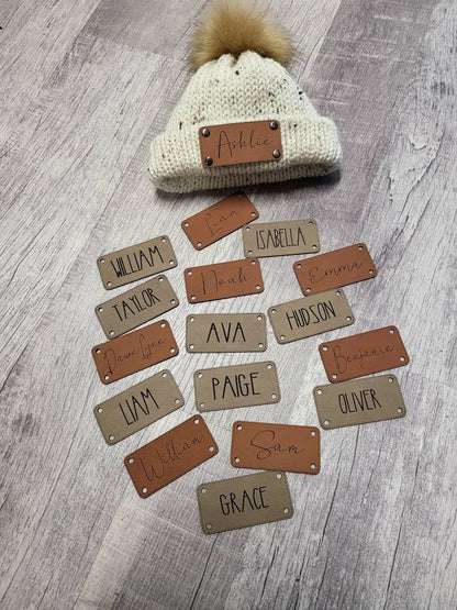 NAME PATCH!  Crochet NAME PATCH!  Crochet Beanie Patch!  Baby Hat! Blanket Patch! Stocking Patches! Backpack Patch! Wedding Date Patch!  Logos Welcome! 4 Sizes!