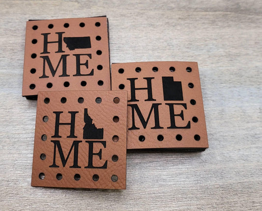 HOME with State! Faux Leather! Ultrasuede! Crochet! Knitting! Beanie Patch! Knit Hat Patches! Product tags! Choose Your State!